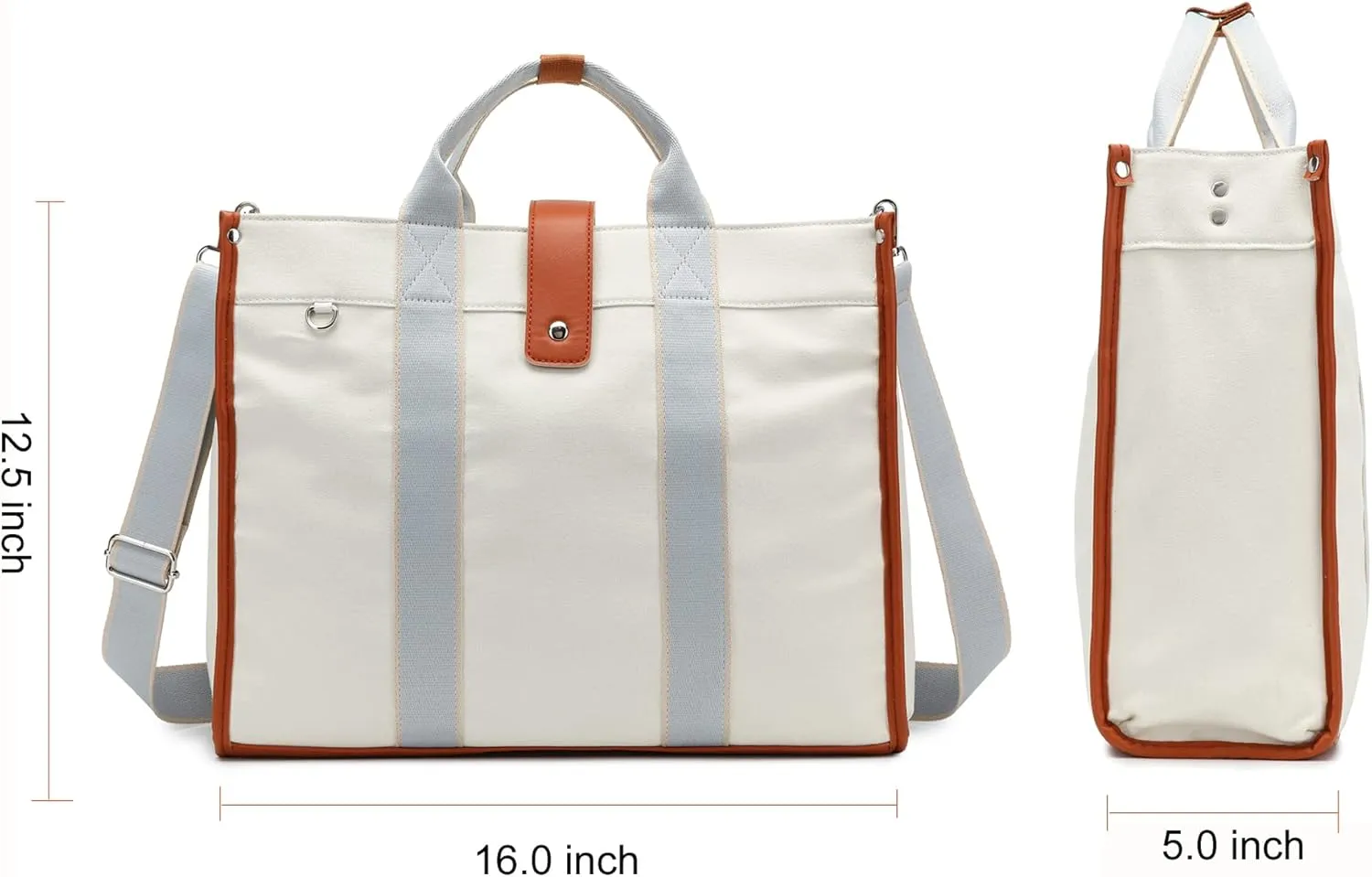 Laptop Bag for Women 15.6 Inch Lightweight Canvas Tote Bags Teacher Work Bag for School Travel