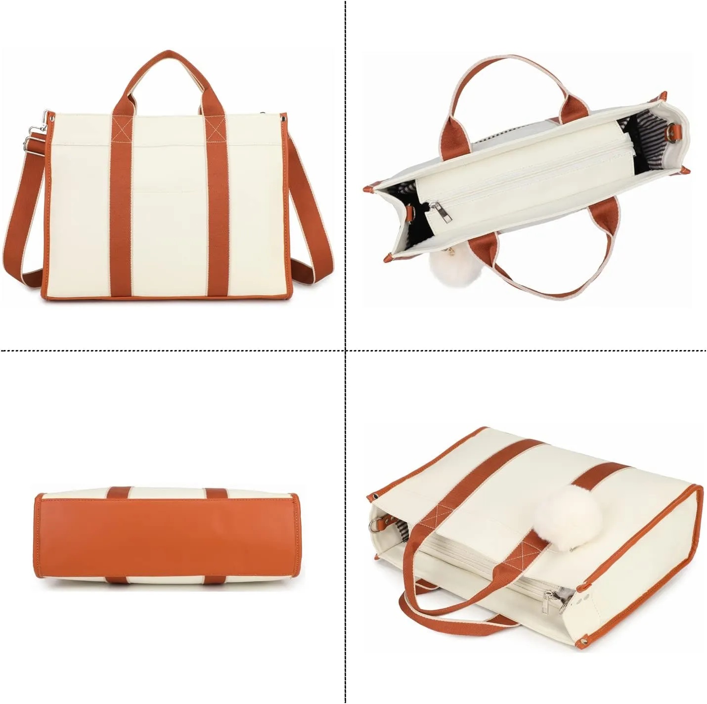Laptop Bag for Women 15.6 Inch Lightweight Canvas Tote Bags Teacher Work Bag for School Travel