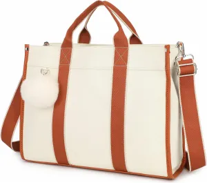 Laptop Bag for Women 15.6 Inch Lightweight Canvas Tote Bags Teacher Work Bag for School Travel