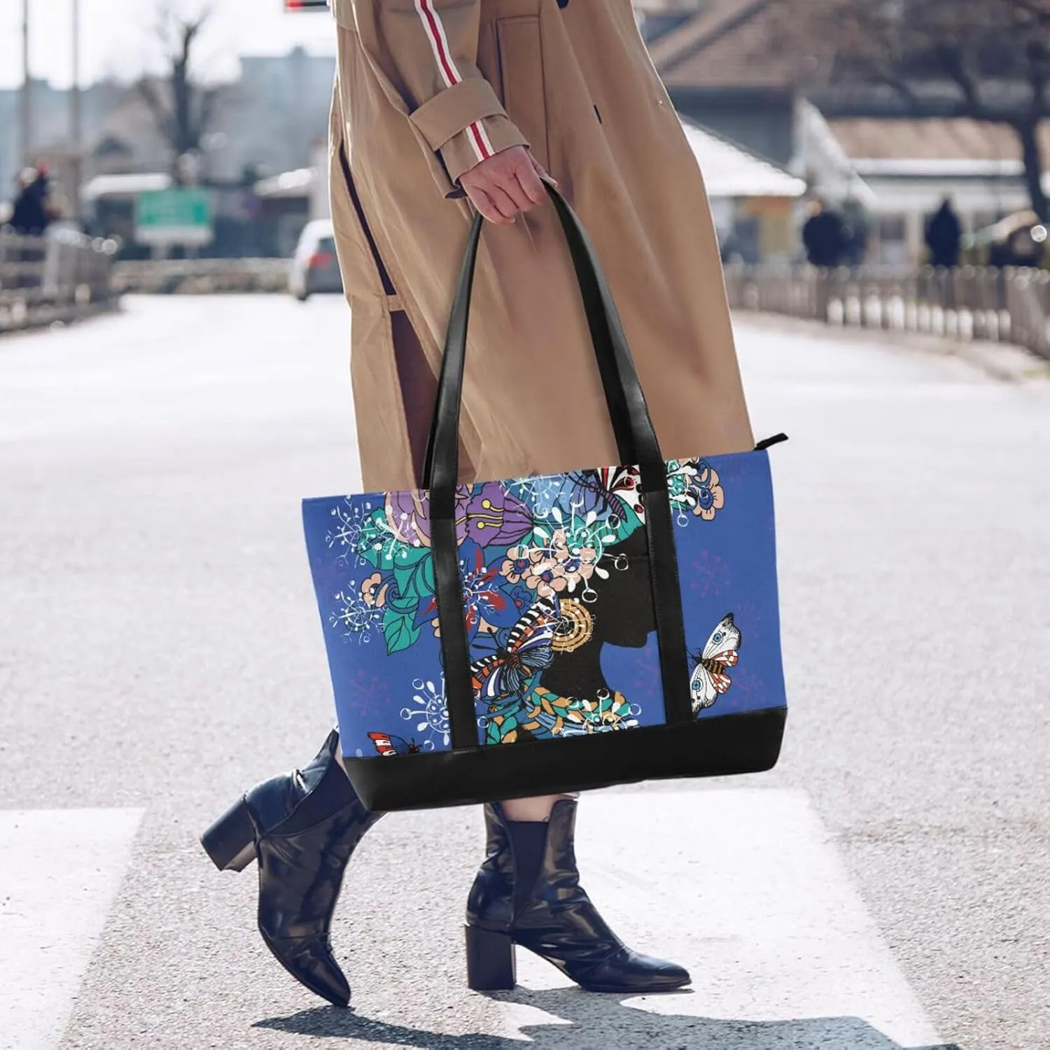 Laptop Tote Bag for Women 15.6in Tote Bag Laptop Compartment Work Bag Office Computer Teacher Travel Shoulder Bag