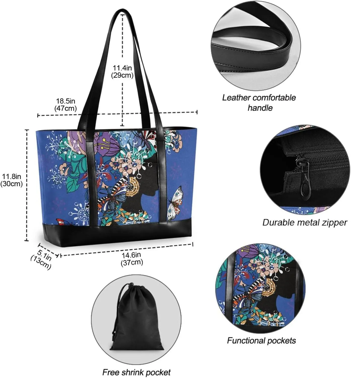 Laptop Tote Bag for Women 15.6in Tote Bag Laptop Compartment Work Bag Office Computer Teacher Travel Shoulder Bag