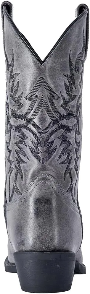 Laredo Mens Harding Embroidered Round Toe Pull On Casual Boots Mid Calf - Grey