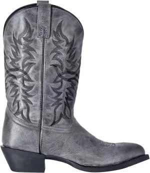 Laredo Mens Harding Embroidered Round Toe Pull On Casual Boots Mid Calf - Grey