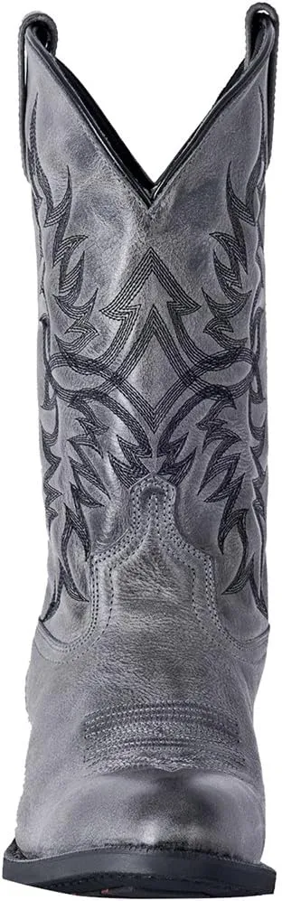 Laredo Mens Harding Embroidered Round Toe Pull On Casual Boots Mid Calf - Grey