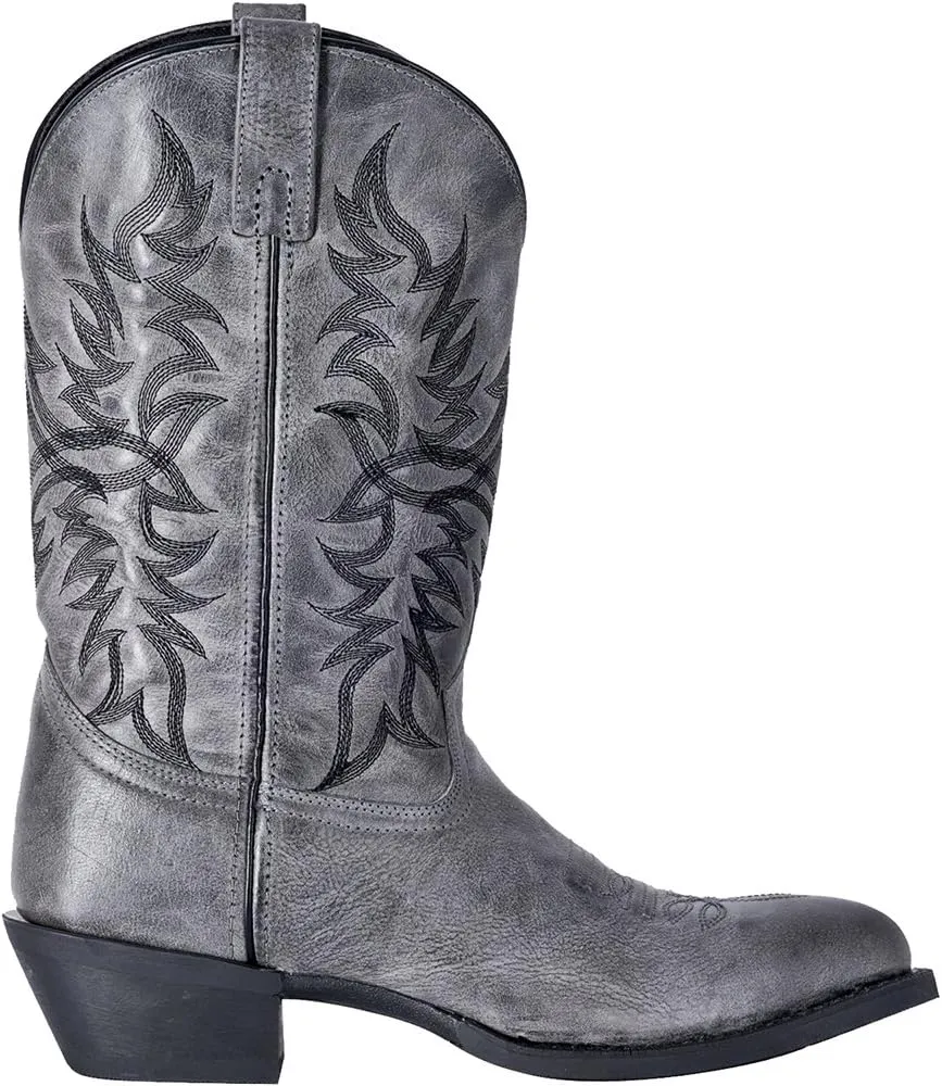 Laredo Mens Harding Embroidered Round Toe Pull On Casual Boots Mid Calf - Grey