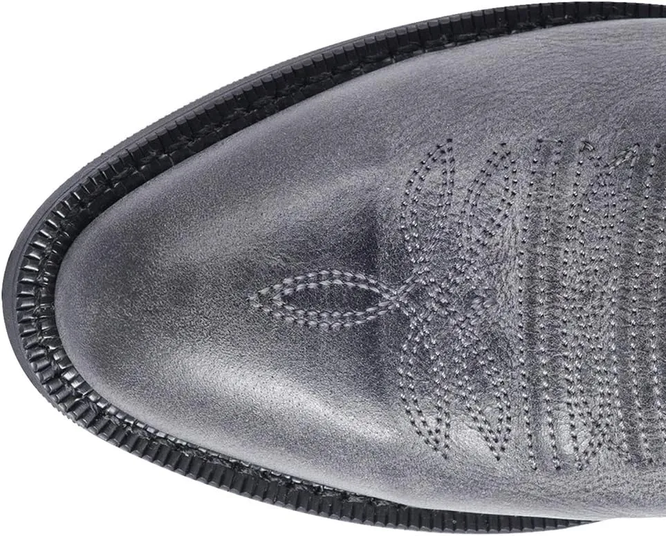 Laredo Mens Harding Embroidered Round Toe Pull On Casual Boots Mid Calf - Grey