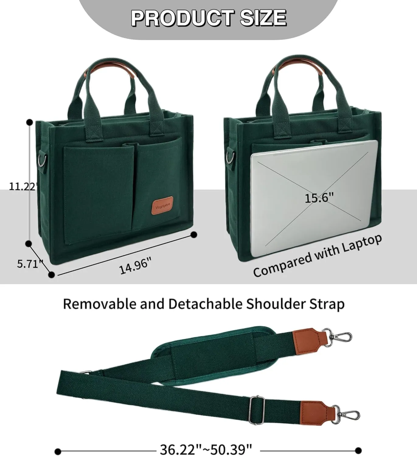 Large Canvas Tote Bag for Women Work Tote Bags with Pockets Laptop Crossbody Purses Everyday Bag Handbags for Travel