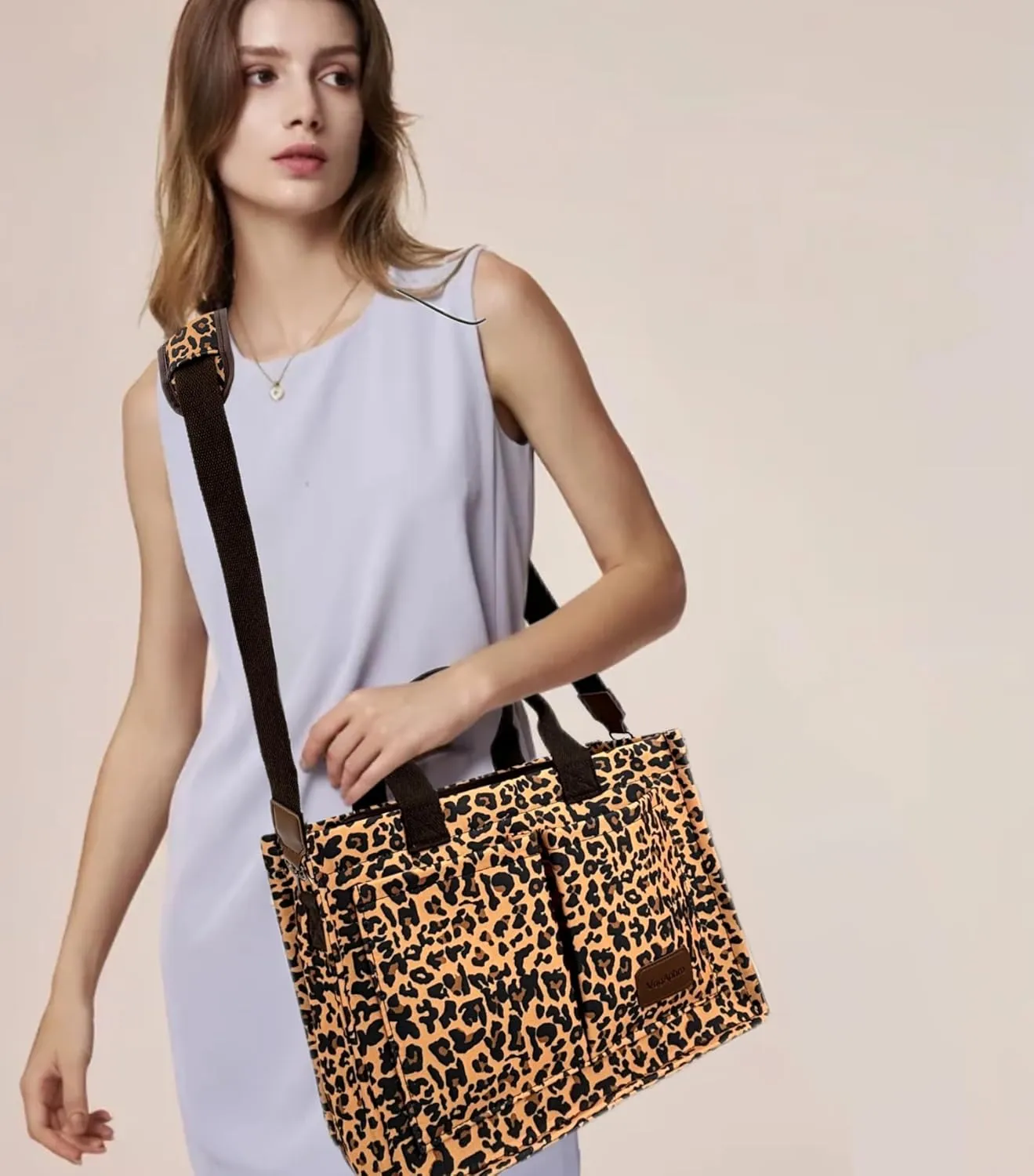 Large Canvas Tote Bag for Women Work Tote Bags with Pockets Laptop Crossbody Purses Everyday Bag Handbags for Travel