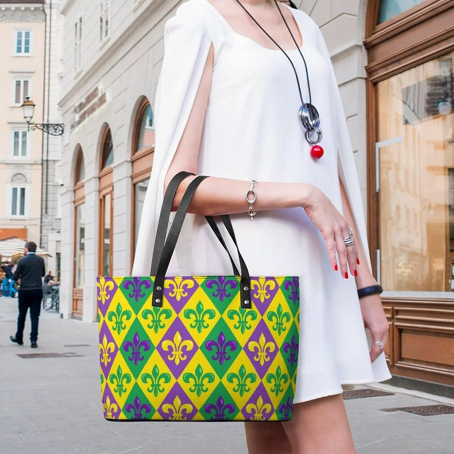 Large Tote Bag Fashion Handbag With Zipper For Women And Men