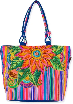 Laurel Burch Fleur Del Sol Large Shoulder Tote Bag