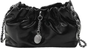 Leather Bucket Bag for Women Leather Chain Bag Hobo Bag Crossbody Shoulder Bag Small Tote Bag Sling Chest Bag