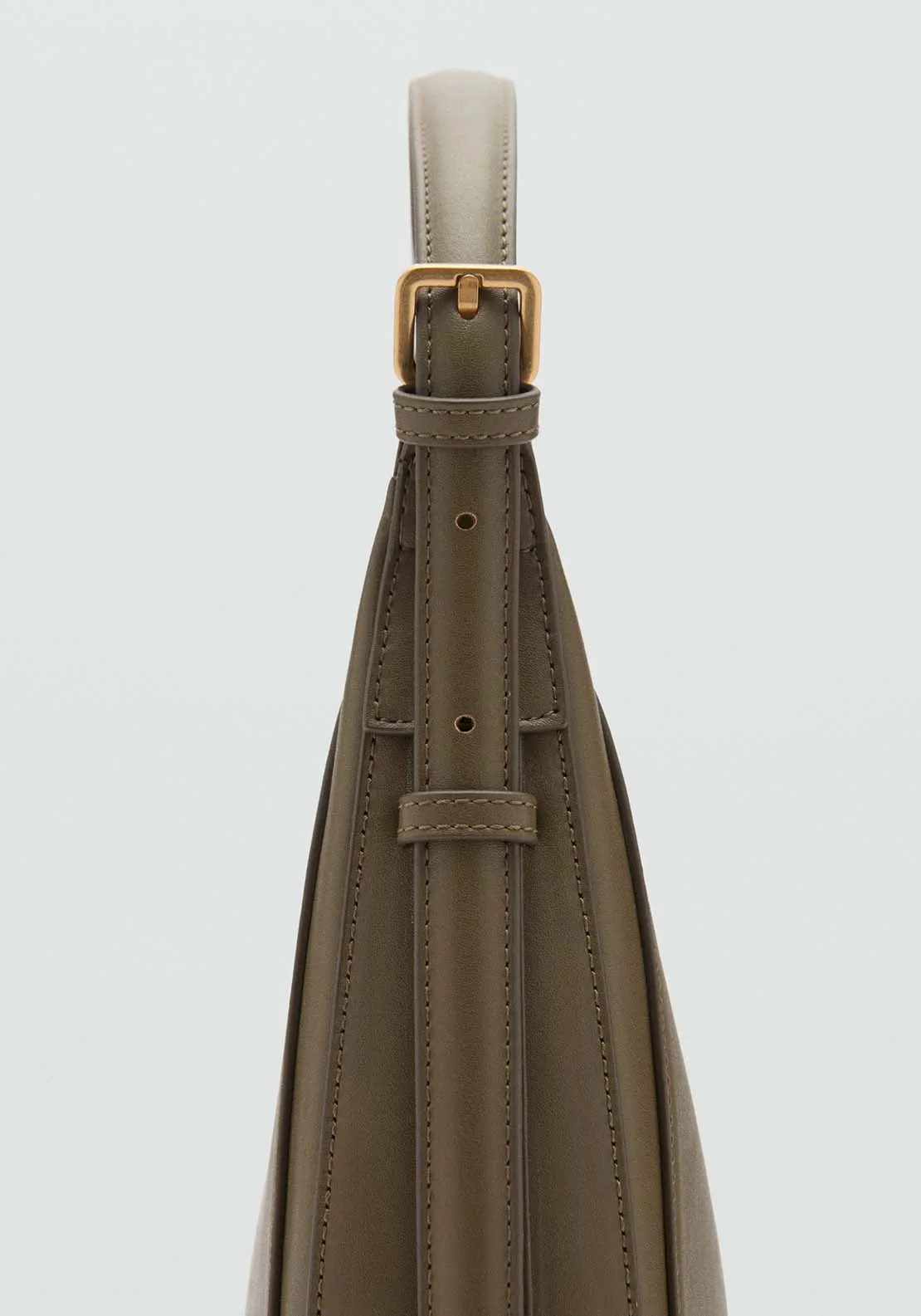 Leather-effect shoulder bag - Beige/khaki