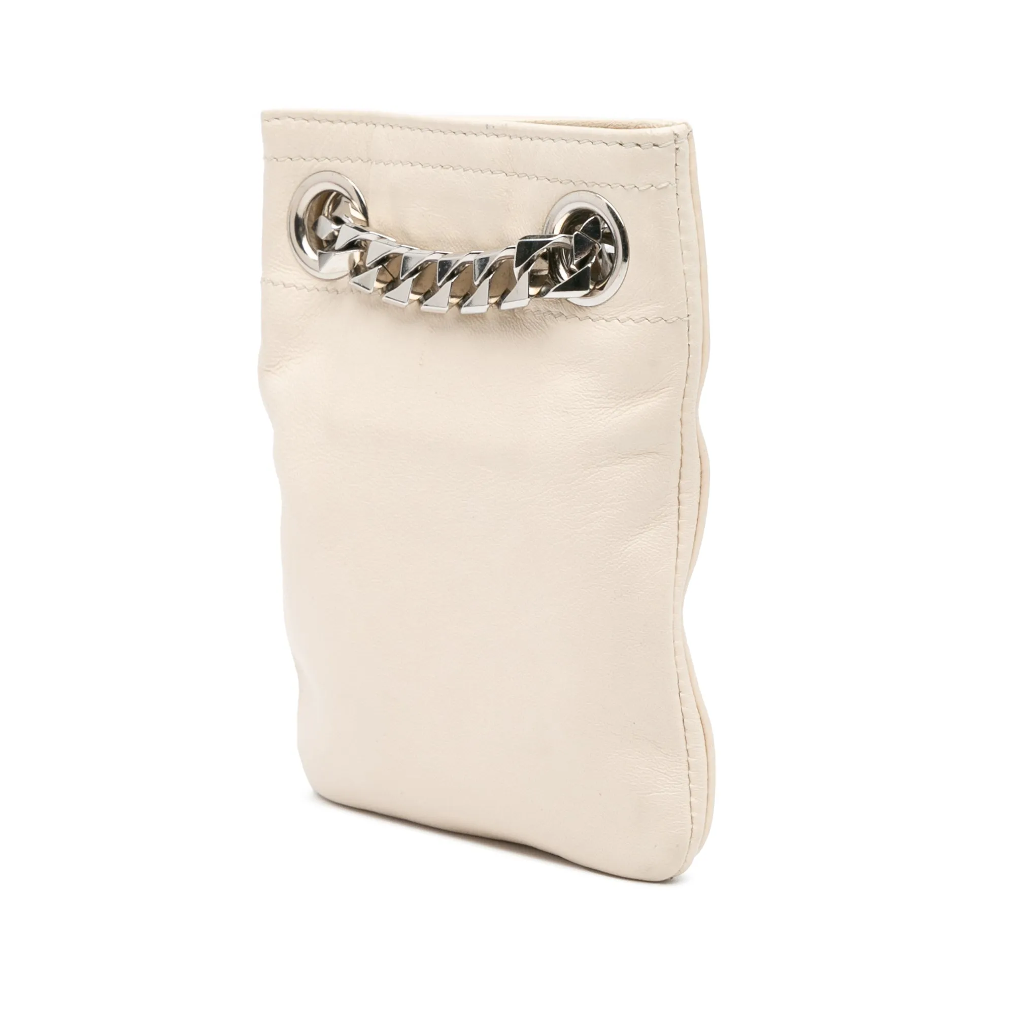 Leather Shark Lock Chain Shoulder Bag