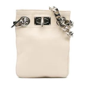 Leather Shark Lock Chain Shoulder Bag
