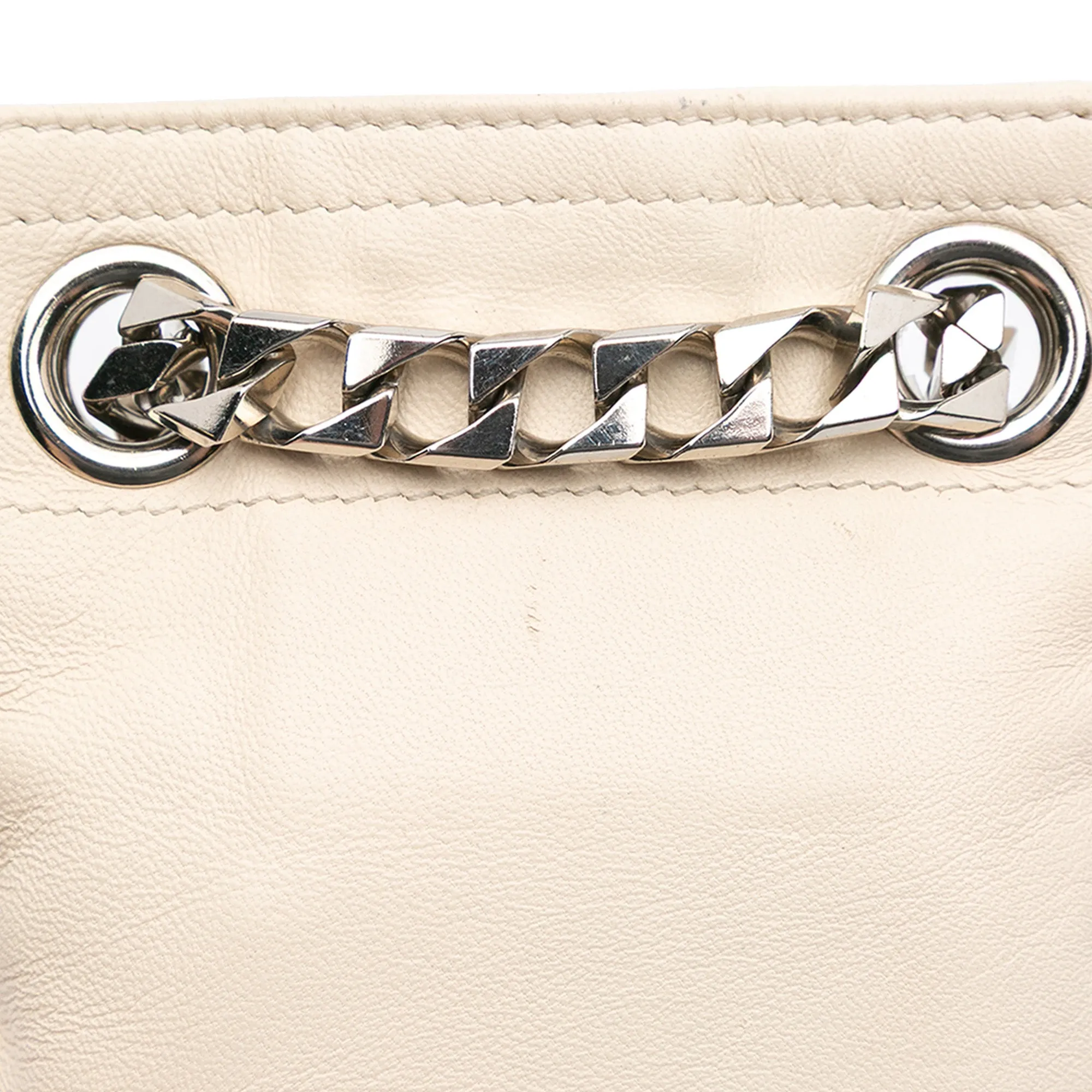 Leather Shark Lock Chain Shoulder Bag