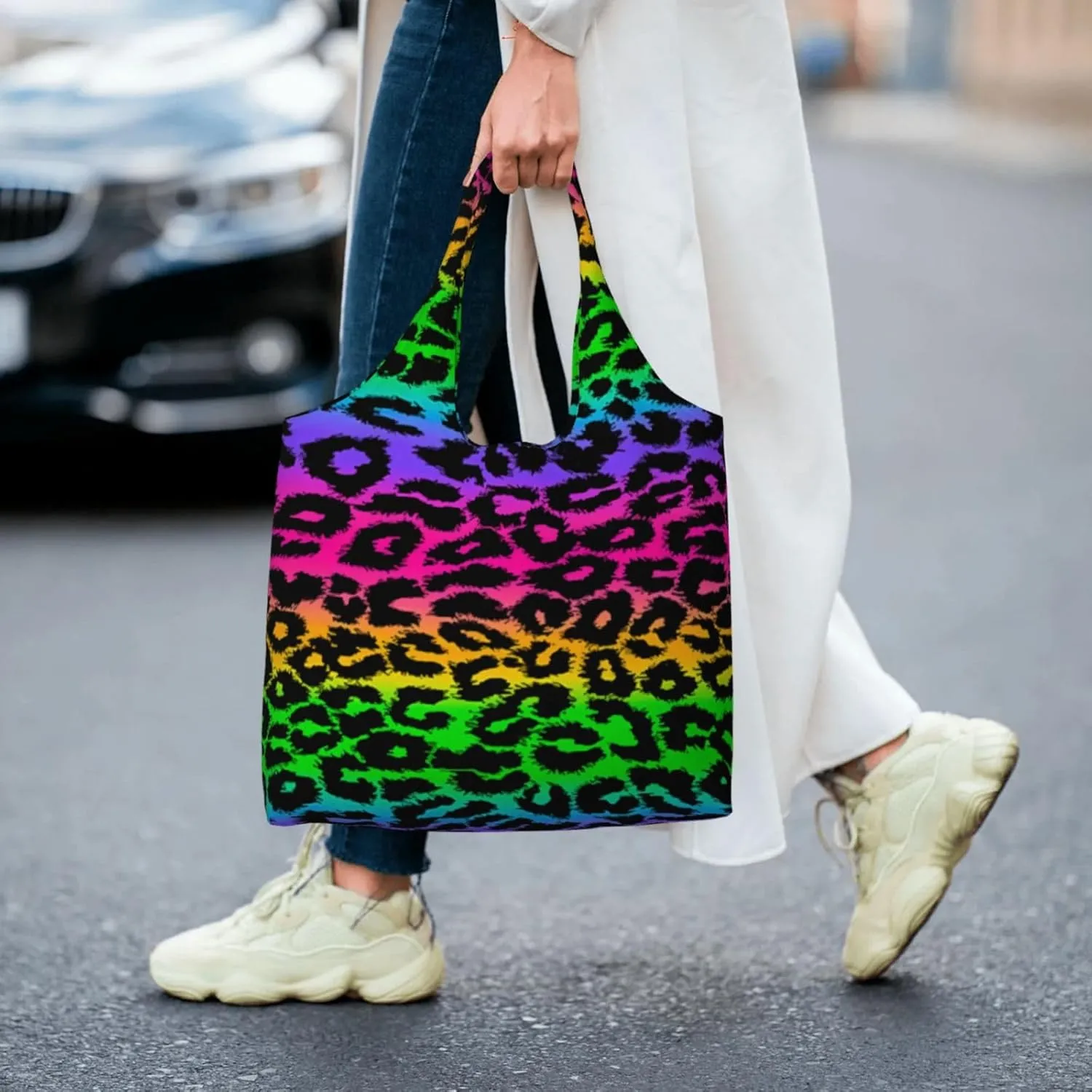 Leopard Zebra Animal Print Canvas Tote Bags Reusable Shopping Bag Handbag for Shopper Beach Gifts