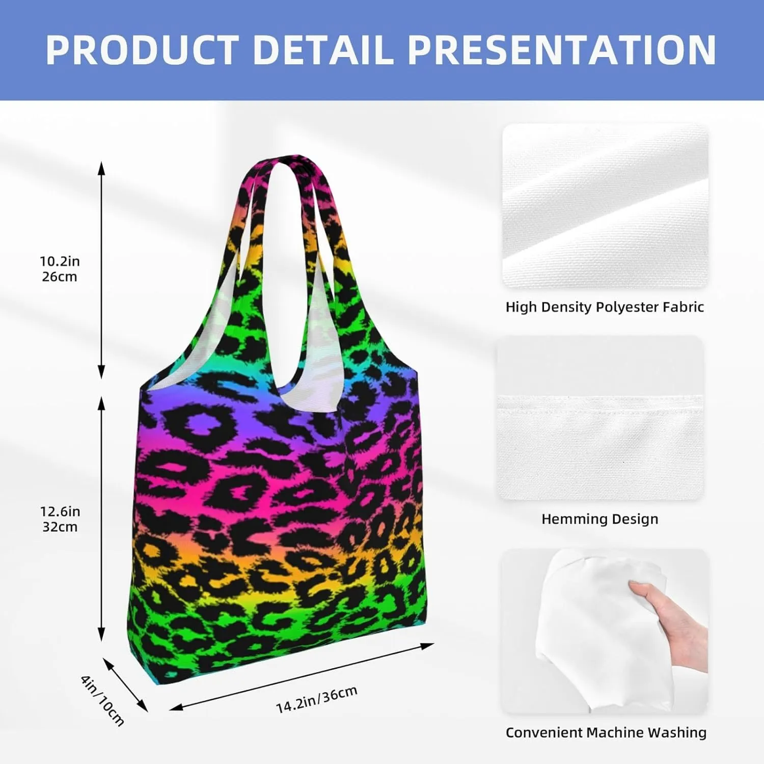 Leopard Zebra Animal Print Canvas Tote Bags Reusable Shopping Bag Handbag for Shopper Beach Gifts