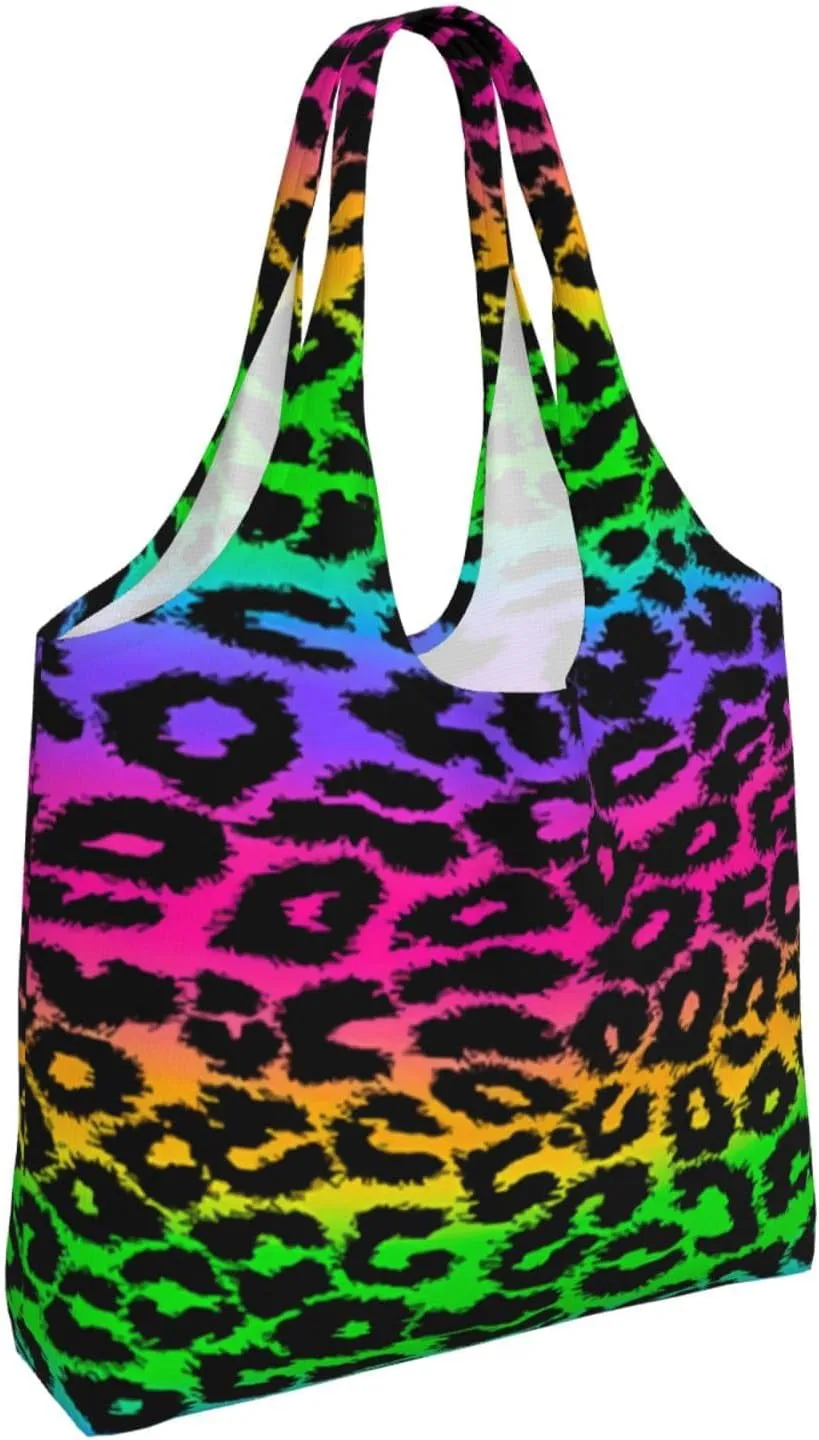 Leopard Zebra Animal Print Canvas Tote Bags Reusable Shopping Bag Handbag for Shopper Beach Gifts