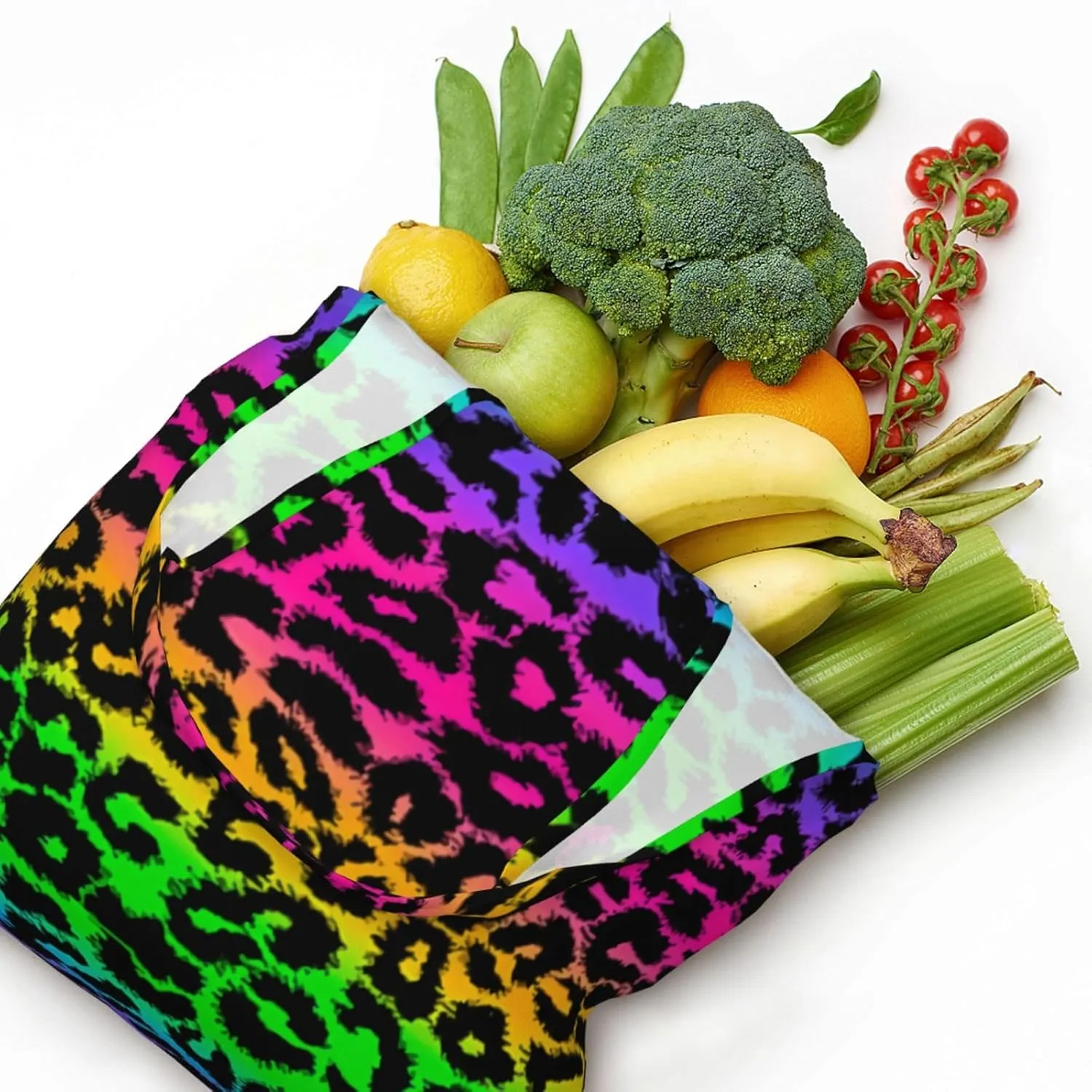 Leopard Zebra Animal Print Canvas Tote Bags Reusable Shopping Bag Handbag for Shopper Beach Gifts
