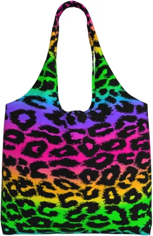 Leopard Zebra Animal Print Canvas Tote Bags Reusable Shopping Bag Handbag for Shopper Beach Gifts