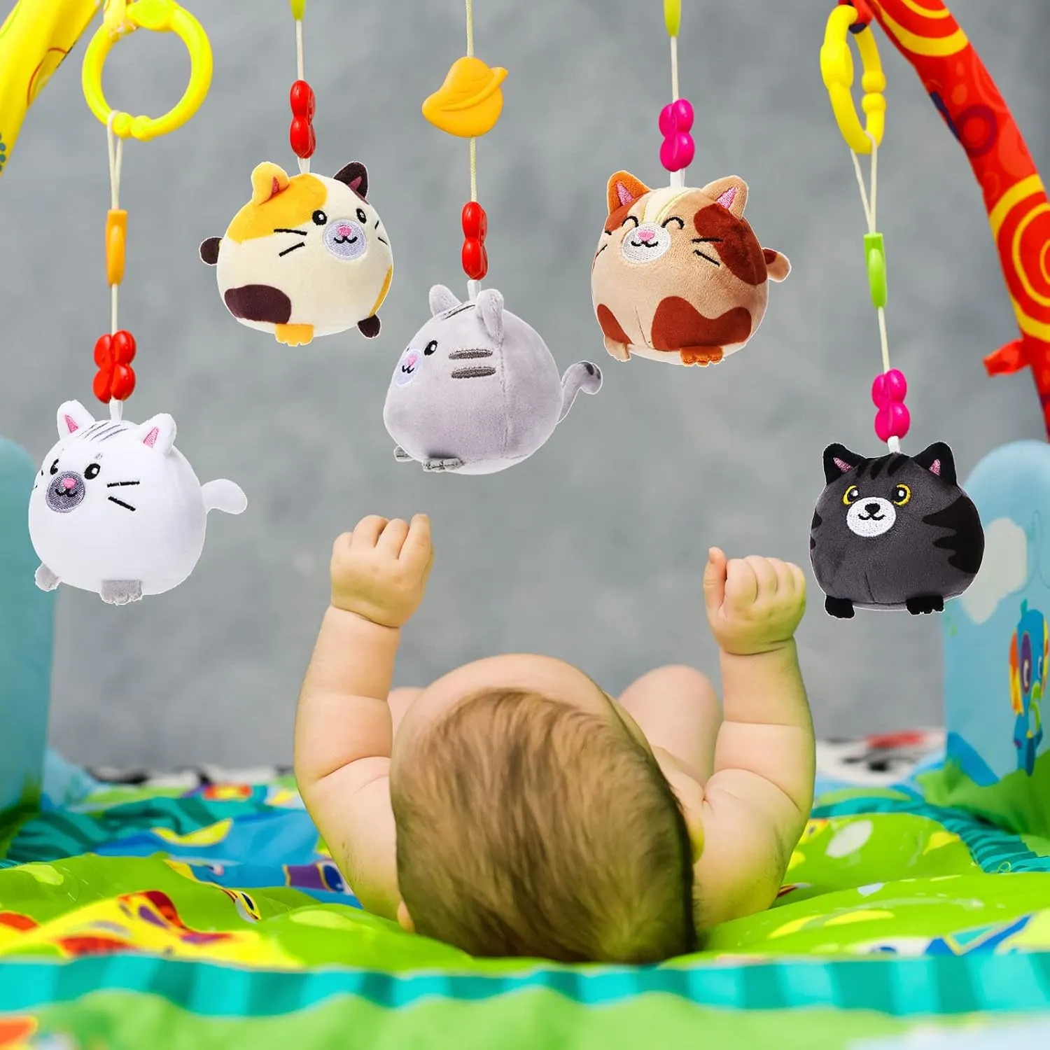Libima 9 Pcs Mini Stuffed Animals Keychains 3.15 Inch Small Plush Ornaments Bulk Cute Plush Toys for Baby Shower Birthday Party Decors Gift Bags Fillers Easter Basket Stuffers(Cat)