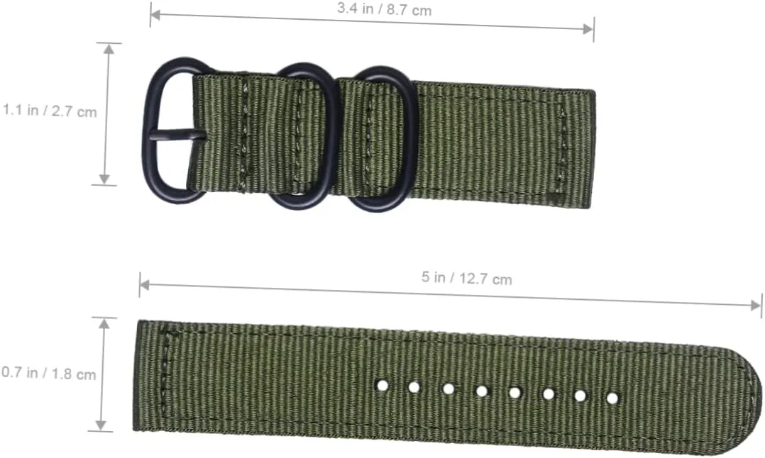LIFKOME 2pcs 18mm Watch Strap Nylon Watch Bands Nylon Watch Straps