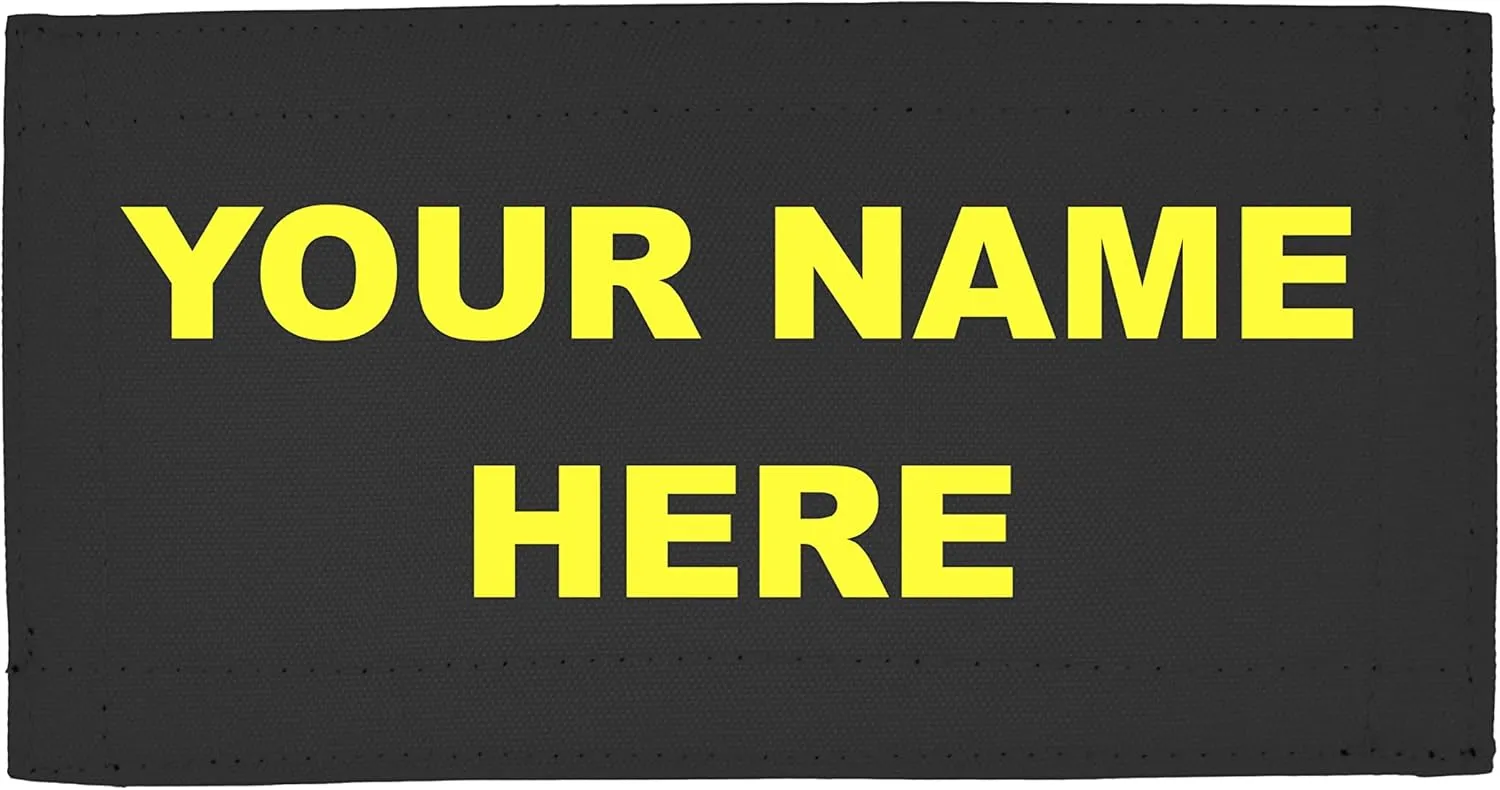 Lightning X Custom Embroidered Rip-Away Patch for LXP Fire Fighter Turnout Gear Bags w/Embroidered Name - BLACK