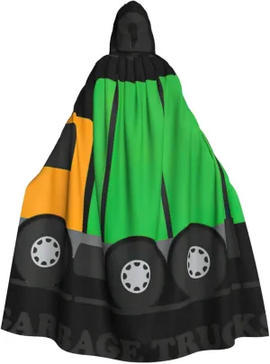 LimPac I Love Garbage Trucks Adults Halloween Cloak Hooded Cape Witch Hood Robe, Unisex Cosplay Vampire Parties Costume
