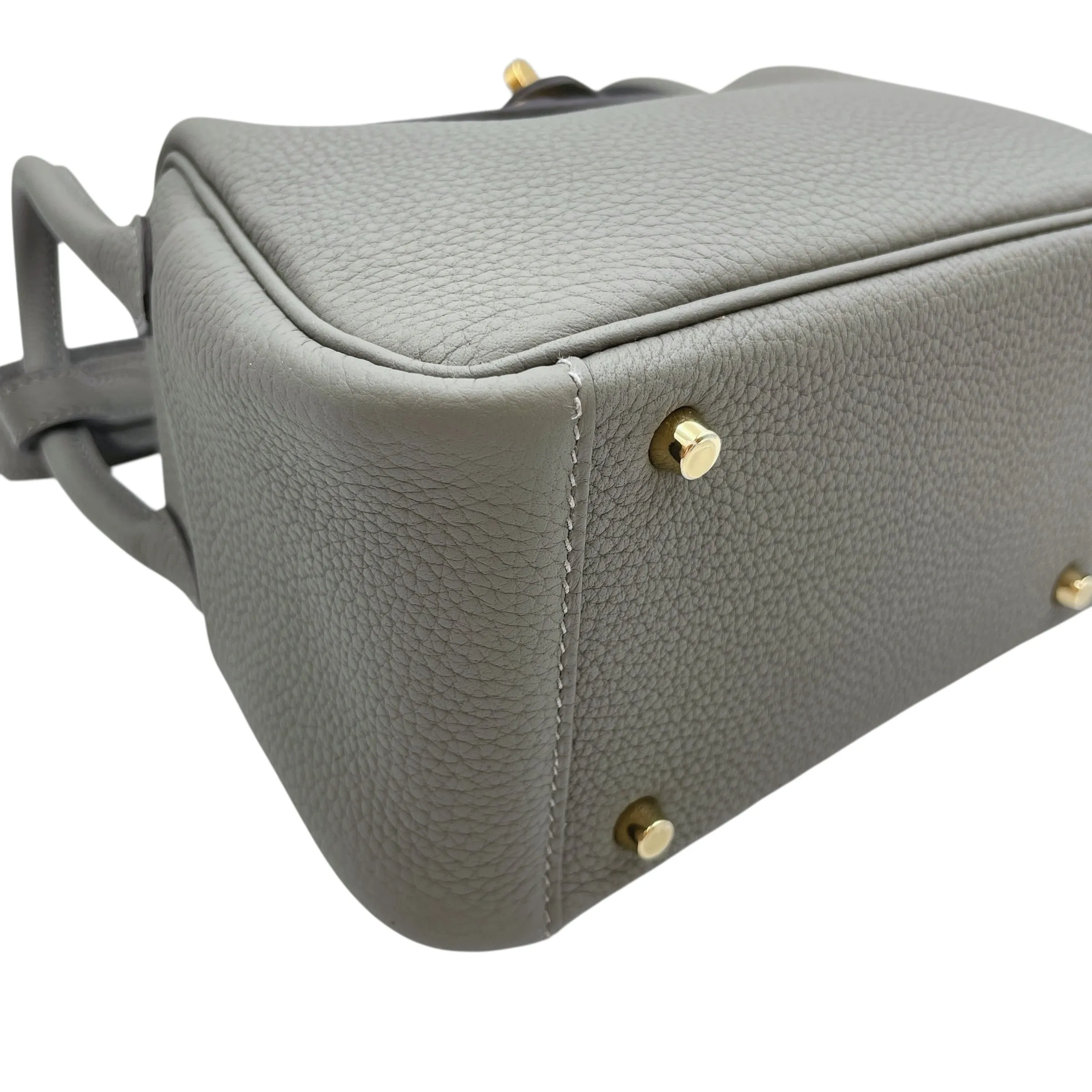 Lindy Mini Gris Meyer in Clemence, Gold hardware