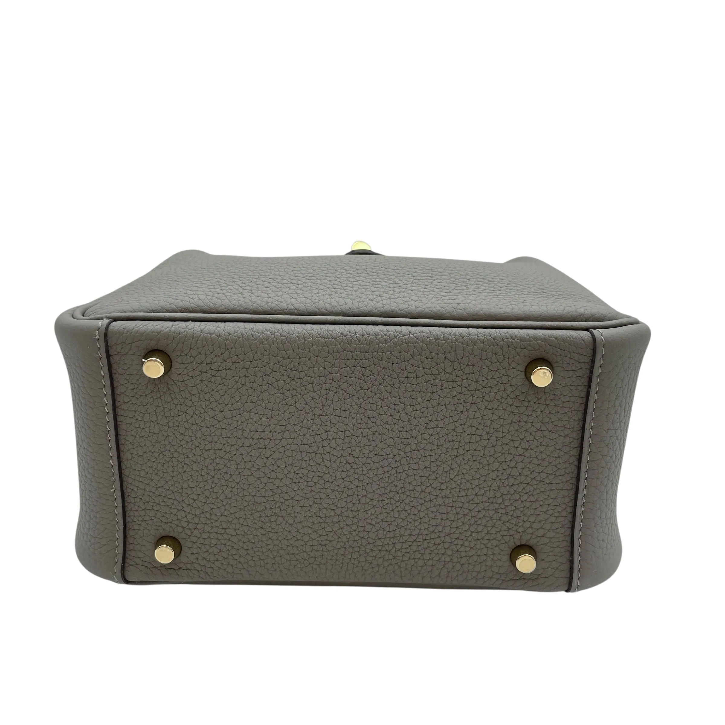 Lindy Mini Gris Meyer in Clemence, Gold hardware