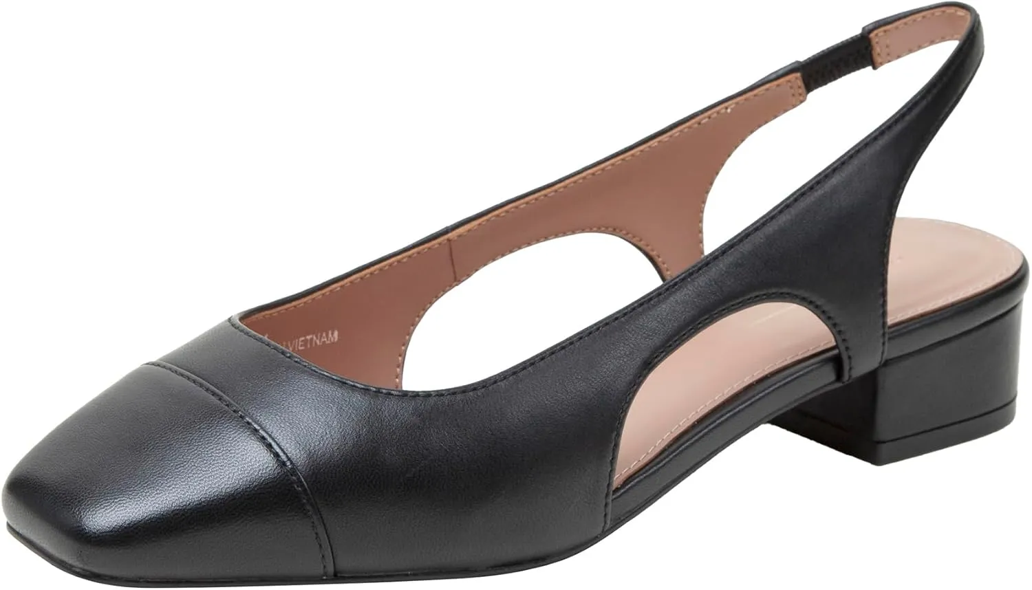 Linea Paolo - Charley - Womens Cap Toe Chop Out Low Block Heel Pumps