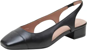 Linea Paolo - Charley - Womens Cap Toe Chop Out Low Block Heel Pumps