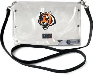 Littlearth NFL Clear Envelope Purse with Black Fashion Strap