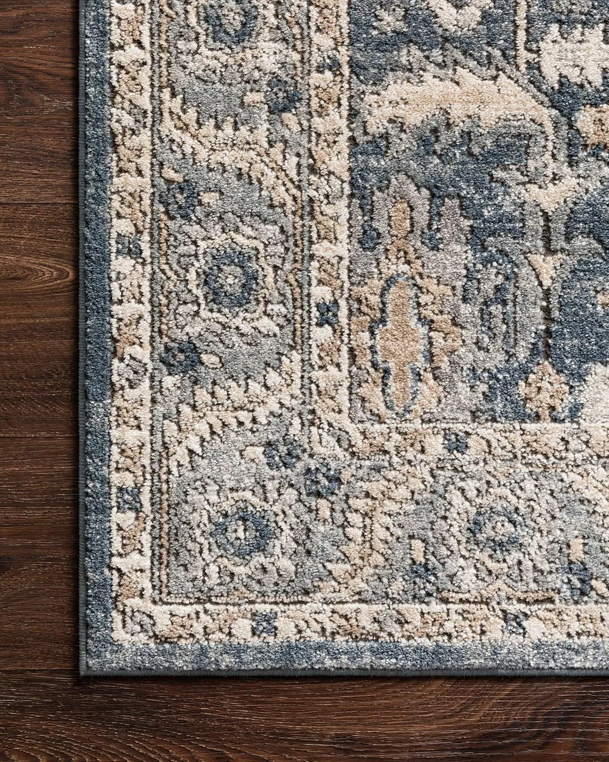 Loloi II Teagan Collection TEA-03 Denim/Pebble 3'-4" x 5'-7", .25" Thick, Accent Rug, Soft, Durable, Neutral, Woven, Low Pile, Non-Shedding, Easy Clean, Living Room Rug