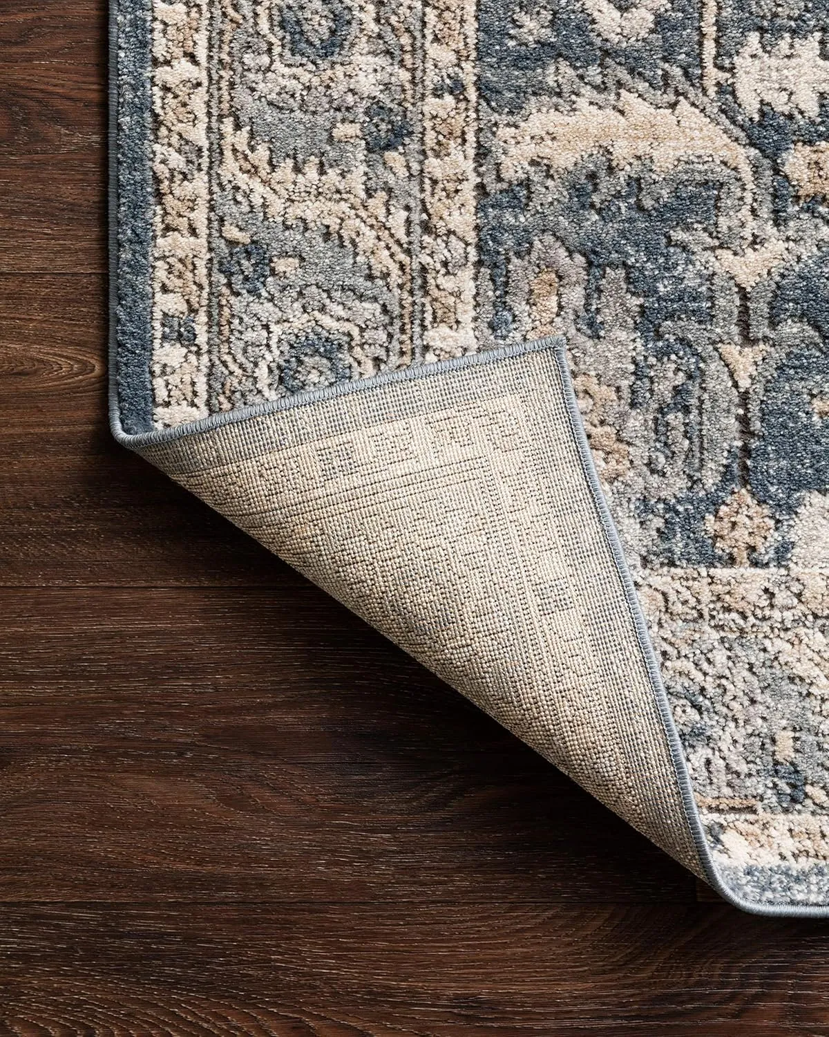 Loloi II Teagan Collection TEA-03 Denim/Pebble 3'-4" x 5'-7", .25" Thick, Accent Rug, Soft, Durable, Neutral, Woven, Low Pile, Non-Shedding, Easy Clean, Living Room Rug