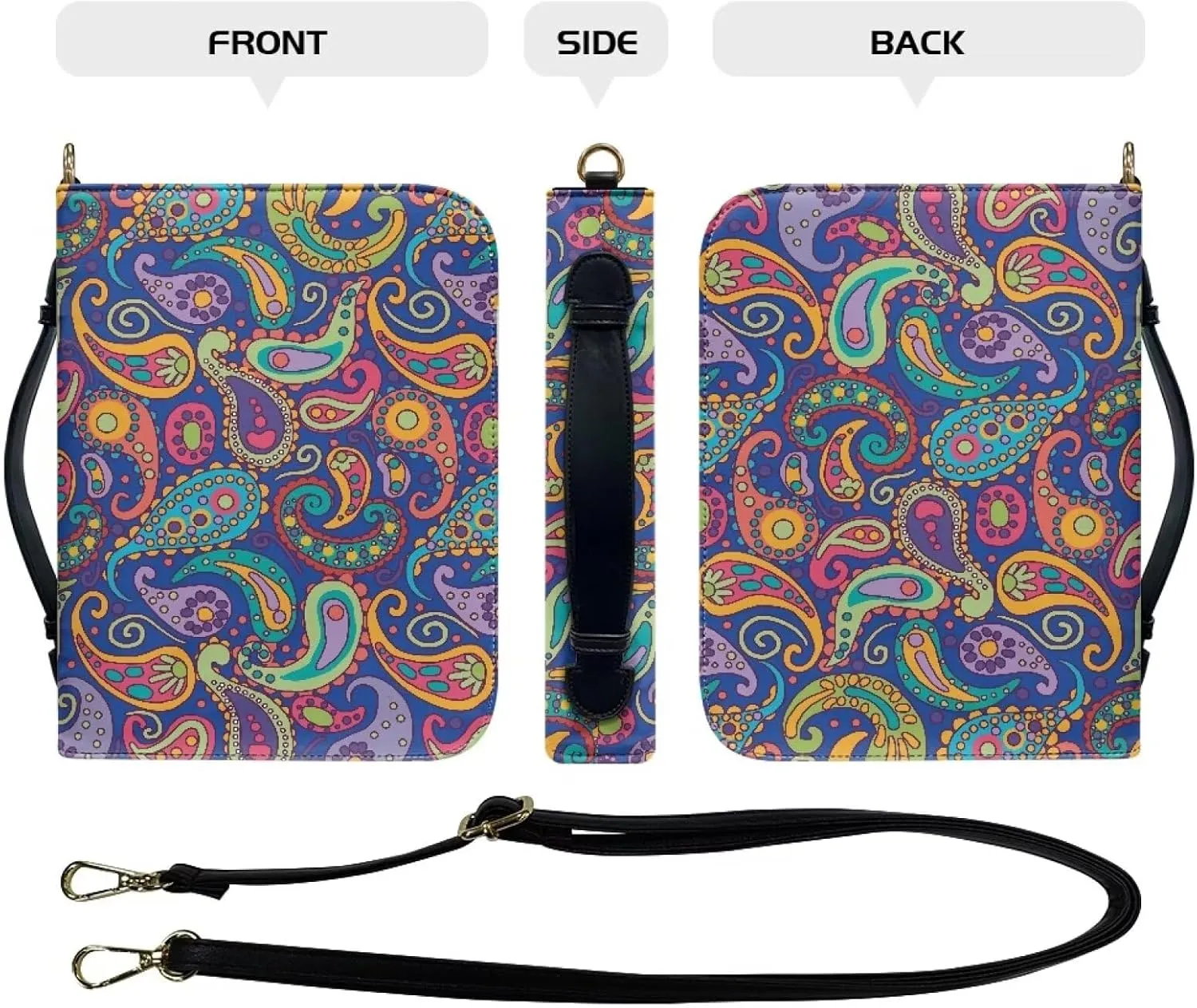 Lotusorchid Bible Case for Women, Bible Tote Bag for Men, Bible Accessories with Shoulder Strap