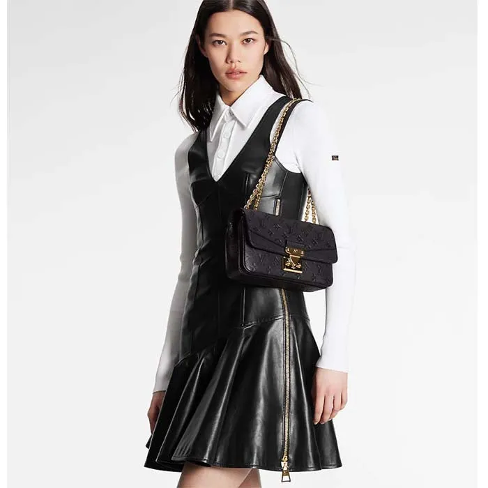 Louis Vuitton LV Women Marceau Black Embossed Grained Cowhide Leather