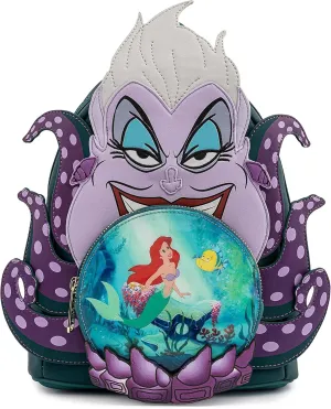 Loungefly Disney Villains Scene Ursula Crystal Ball Womens Double Strap Shoulder Bag Purse, One Size