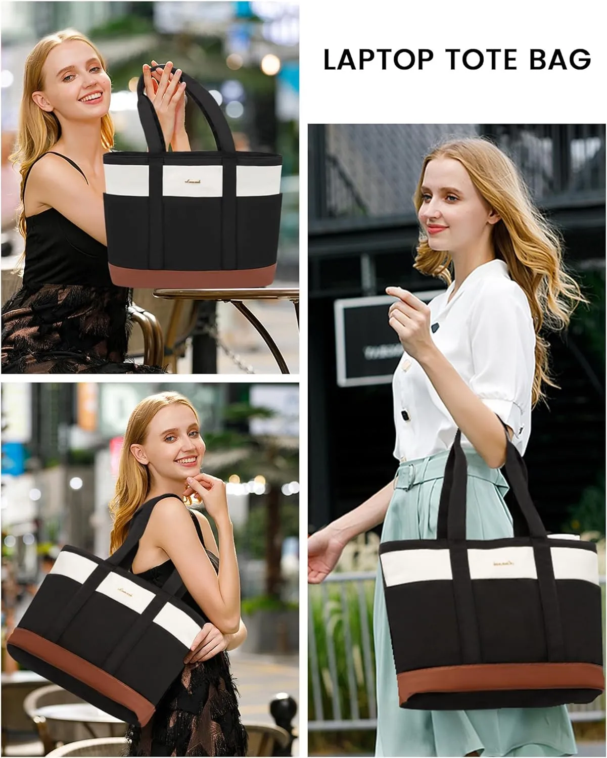 LOVEVOOK Tote Bag for Women - Lightweight Work Bag with 15.6 Inch Laptop Space