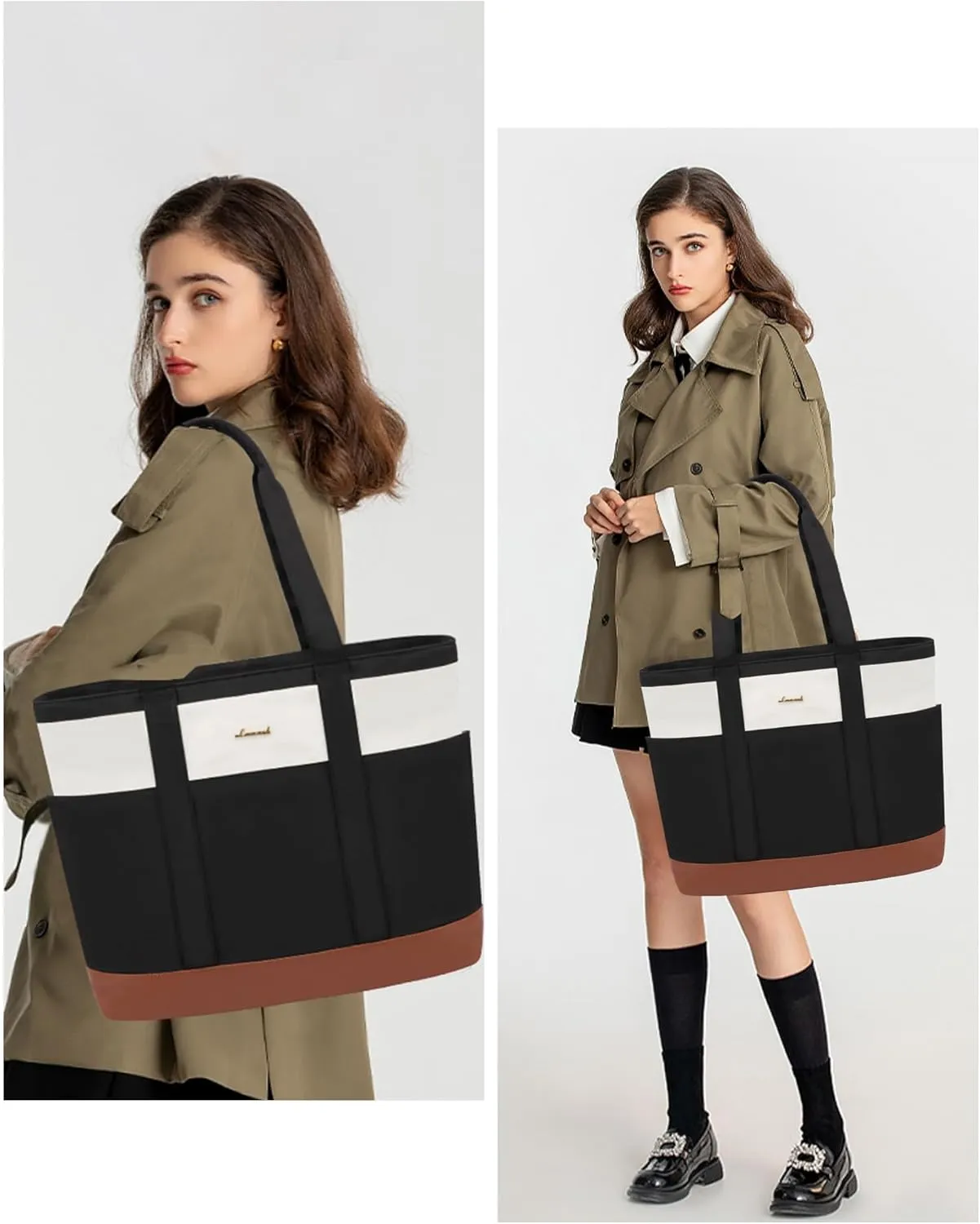 LOVEVOOK Tote Bag for Women - Lightweight Work Bag with 15.6 Inch Laptop Space