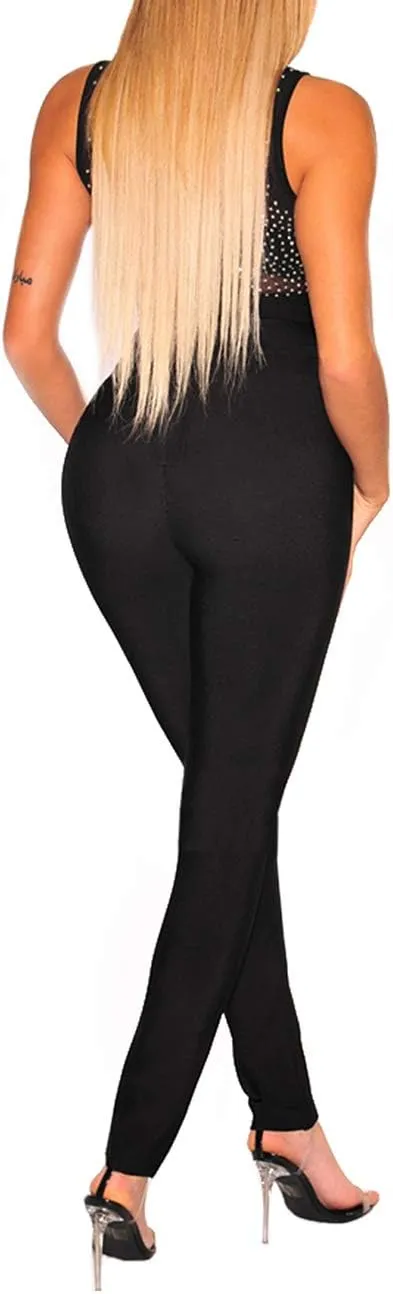 Lrady Women's Sheer Mesh Turtleneck Neck See Through Leotard Bodysuit Body Tops