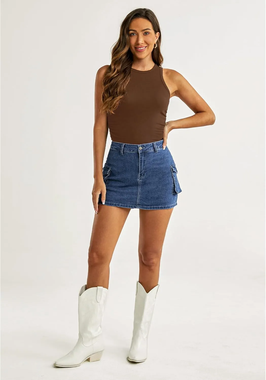 luvamia 2025 Cargo Shorts for Women Casual Summer Skorts Skirts High Waisted Mini Short Skort with Pockets Y2K