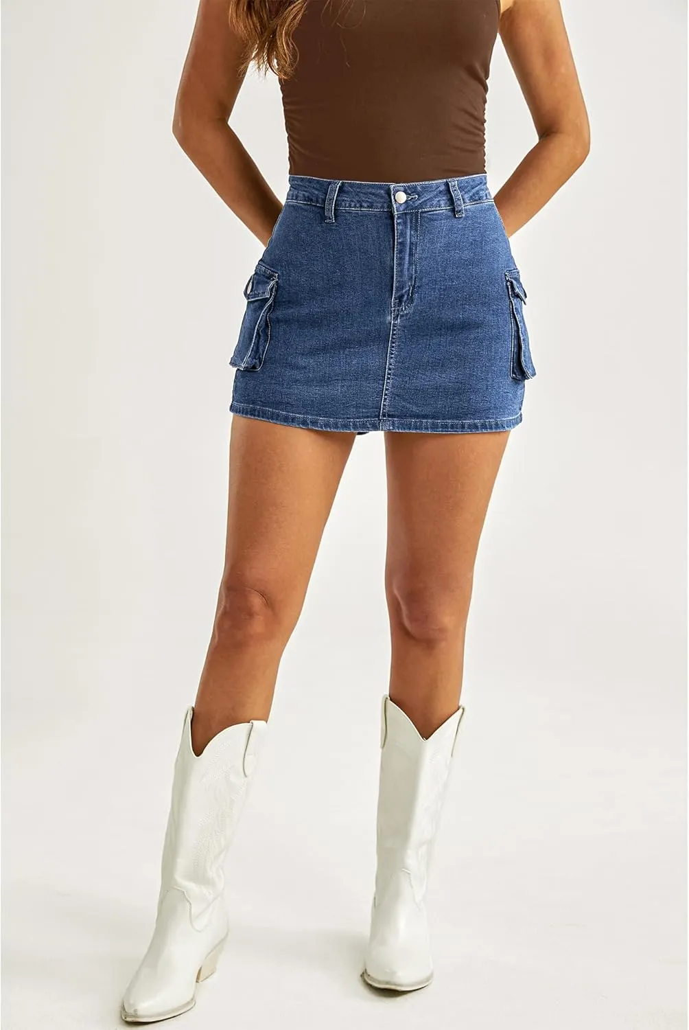 luvamia 2025 Cargo Shorts for Women Casual Summer Skorts Skirts High Waisted Mini Short Skort with Pockets Y2K