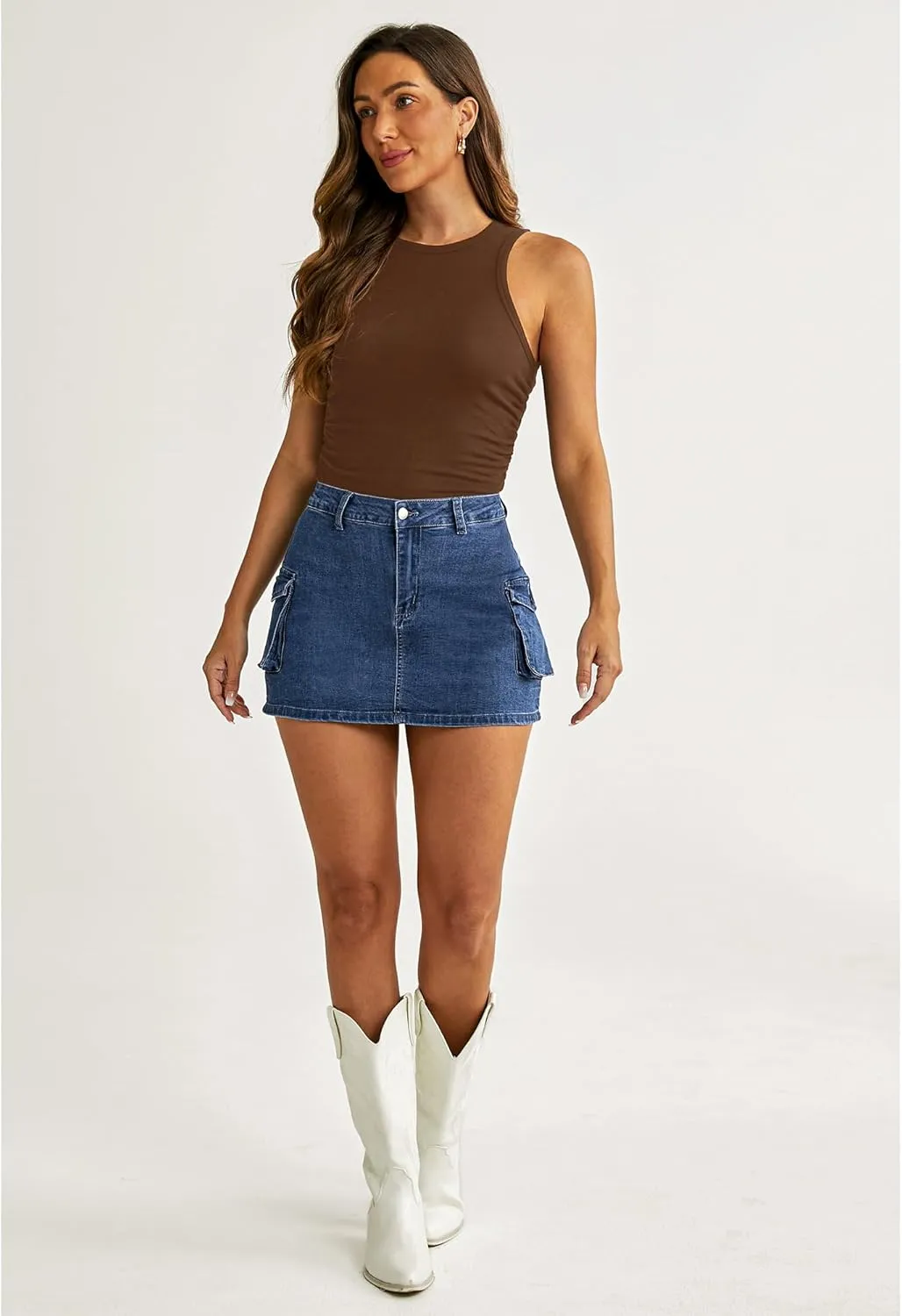 luvamia 2025 Cargo Shorts for Women Casual Summer Skorts Skirts High Waisted Mini Short Skort with Pockets Y2K