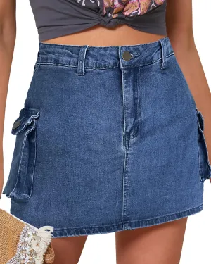 luvamia 2025 Cargo Shorts for Women Casual Summer Skorts Skirts High Waisted Mini Short Skort with Pockets Y2K