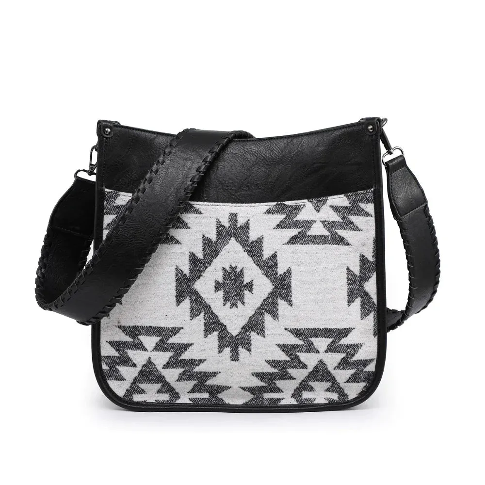 M1977AZT Aztec Tribal Print Flannel Front Crossbody