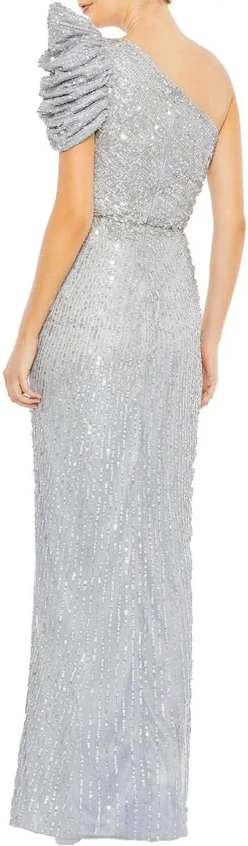 Mac Duggal Womens Embellished One Shoulder Evening Dress