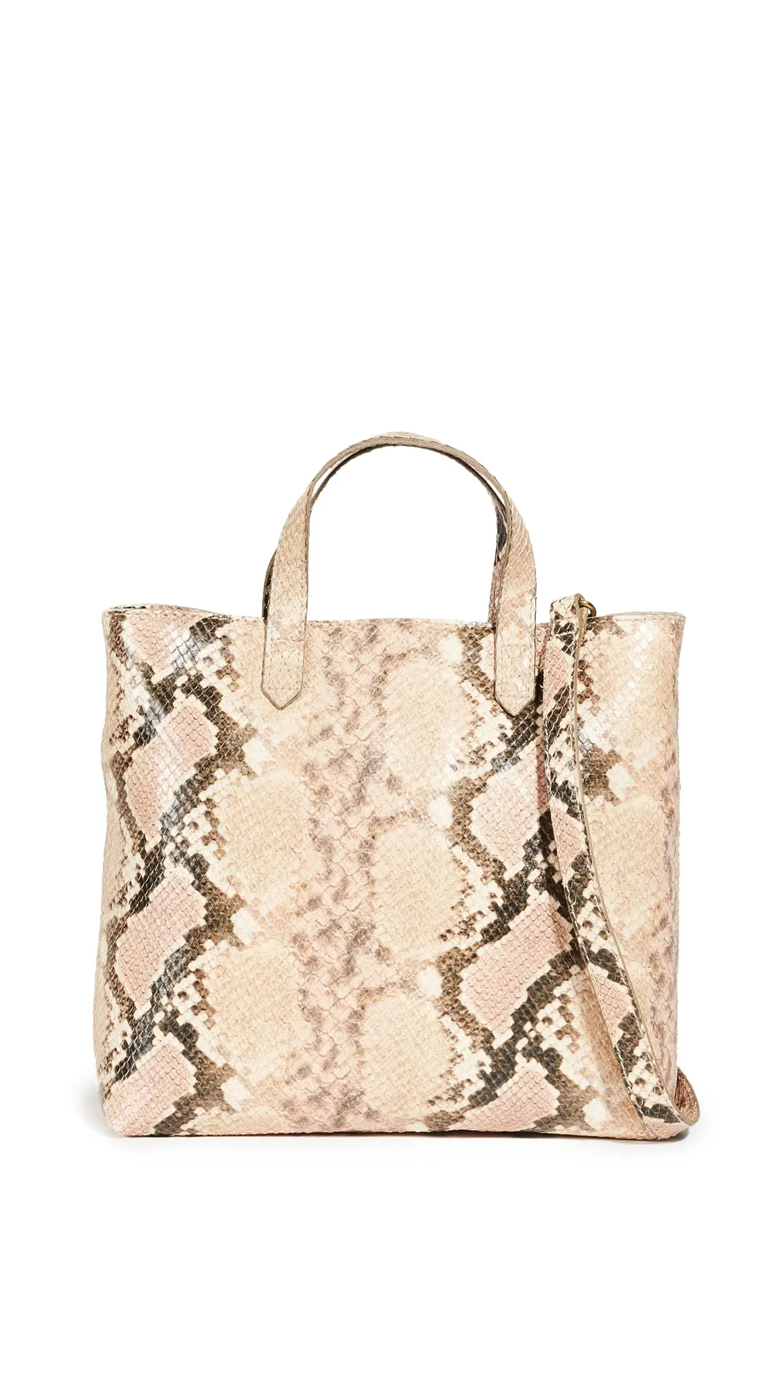 Madewell The Zip Top Small Transport Crossbody: Snake Embossed Edition Blush Multi One Size