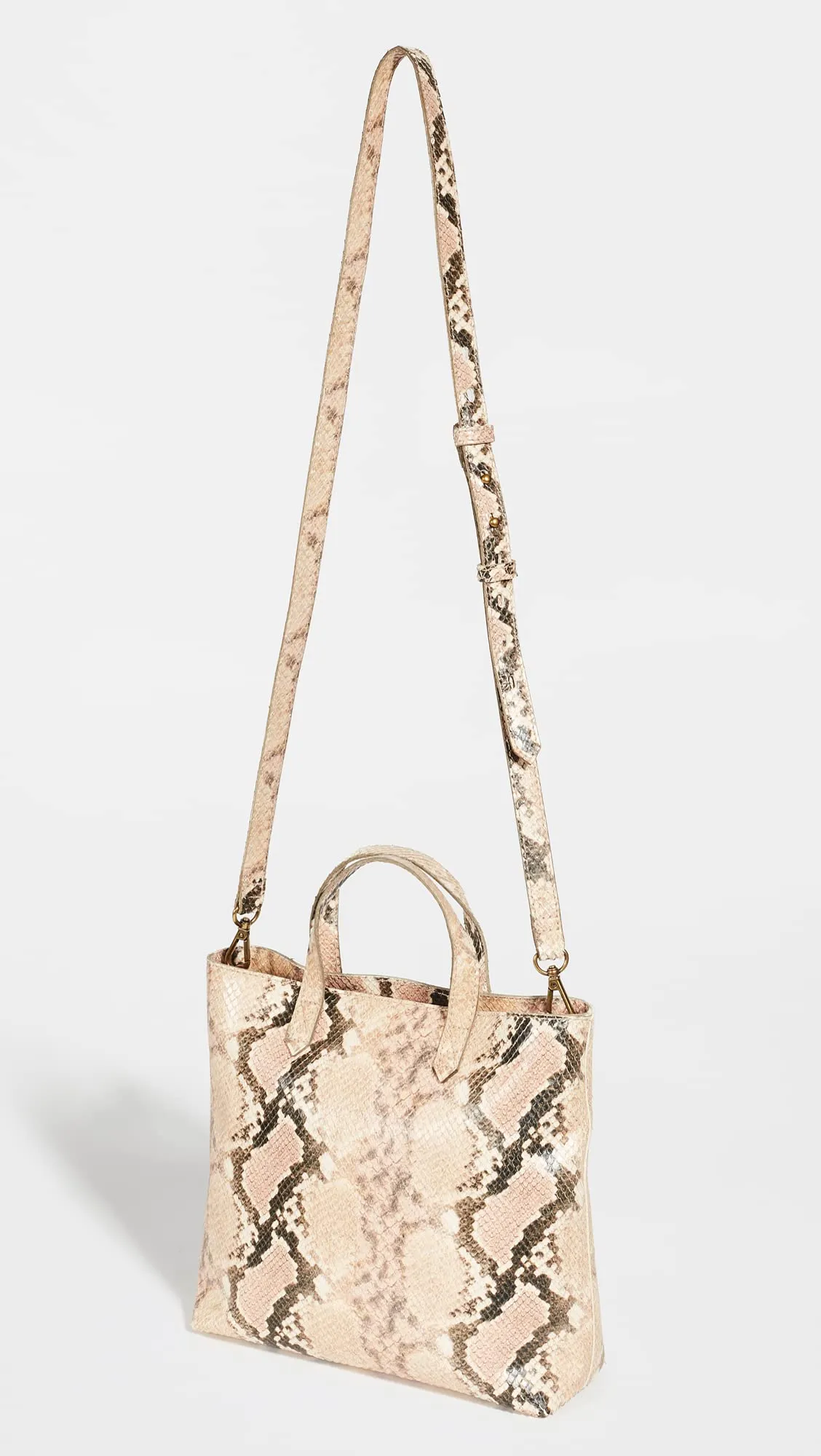 Madewell The Zip Top Small Transport Crossbody: Snake Embossed Edition Blush Multi One Size