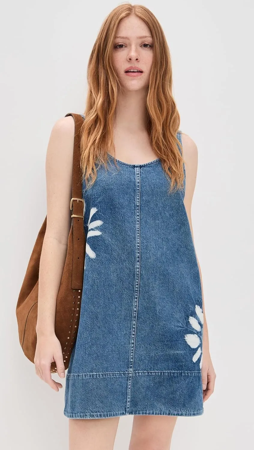 Madewell Women's Garment Dyed Denim Scoop Neck Mini Dress